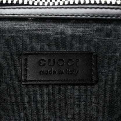 Gucci Soft GG Supreme Calfskin Web Medium Carry On Duffle Bag Black Grey 10 of 18