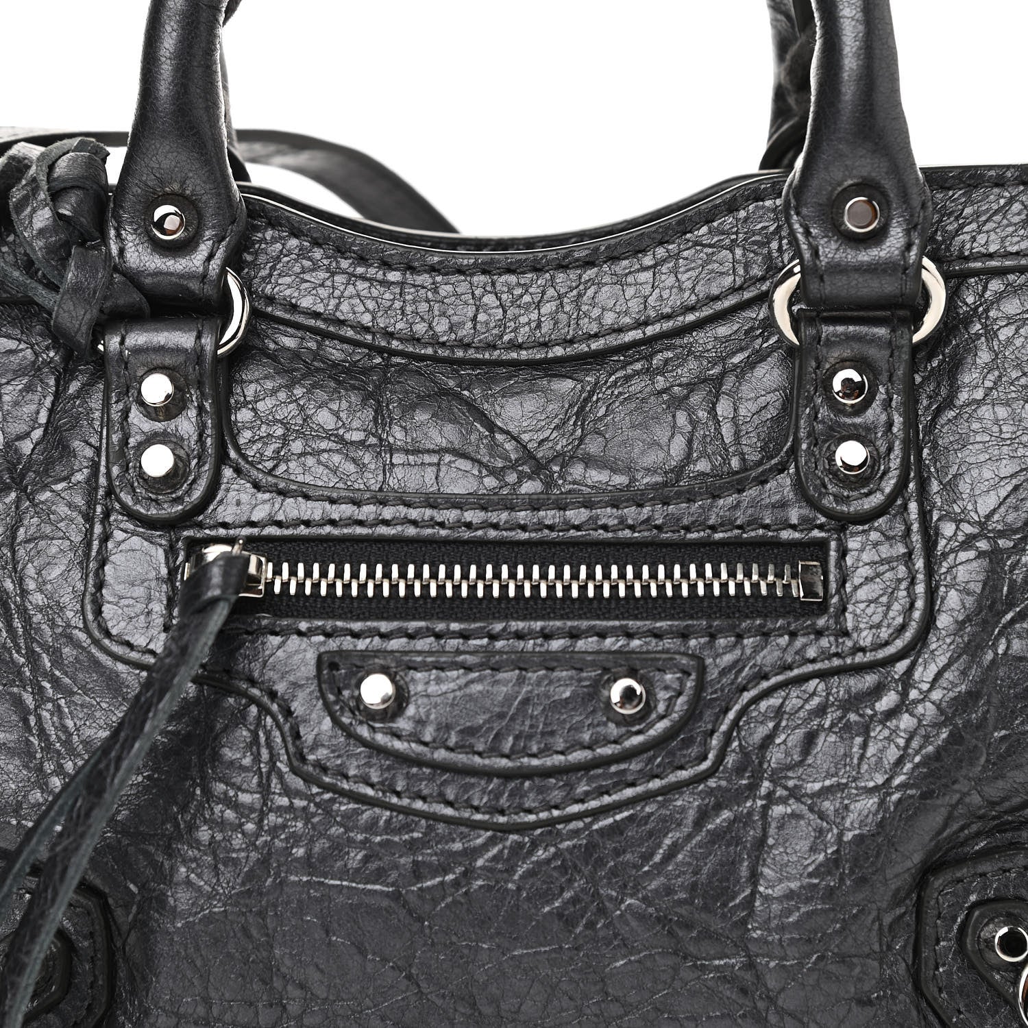 Balenciaga Agneau Classic Silver Hardware Nano City Anthracite 8 of 10