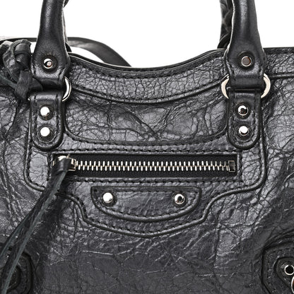 Balenciaga Agneau Classic Silver Hardware Nano City Anthracite 8 of 10