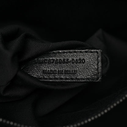 Saint Laurent Crinkled Calfskin Matelasse Monogram Medium Niki Chain Satchel Black 7 of 10