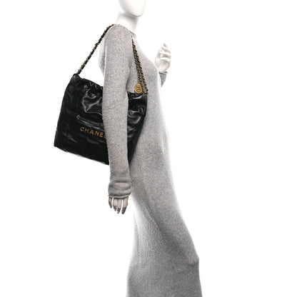 Chanel Shiny Calfskin Quilted Small Chanel 22 Black 2 of 11