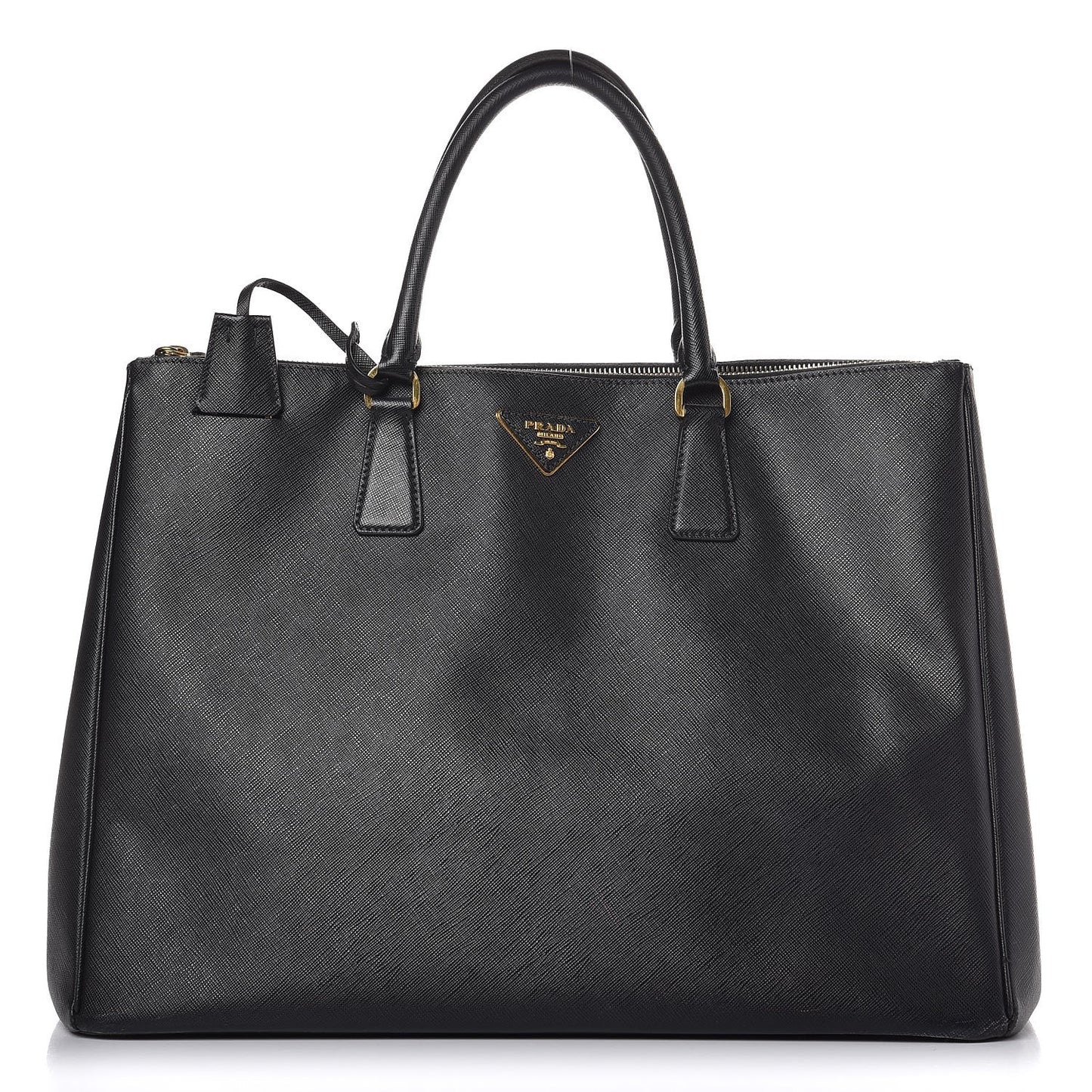 Saffiano Lux Extra Large Galleria Double Zip Tote Black