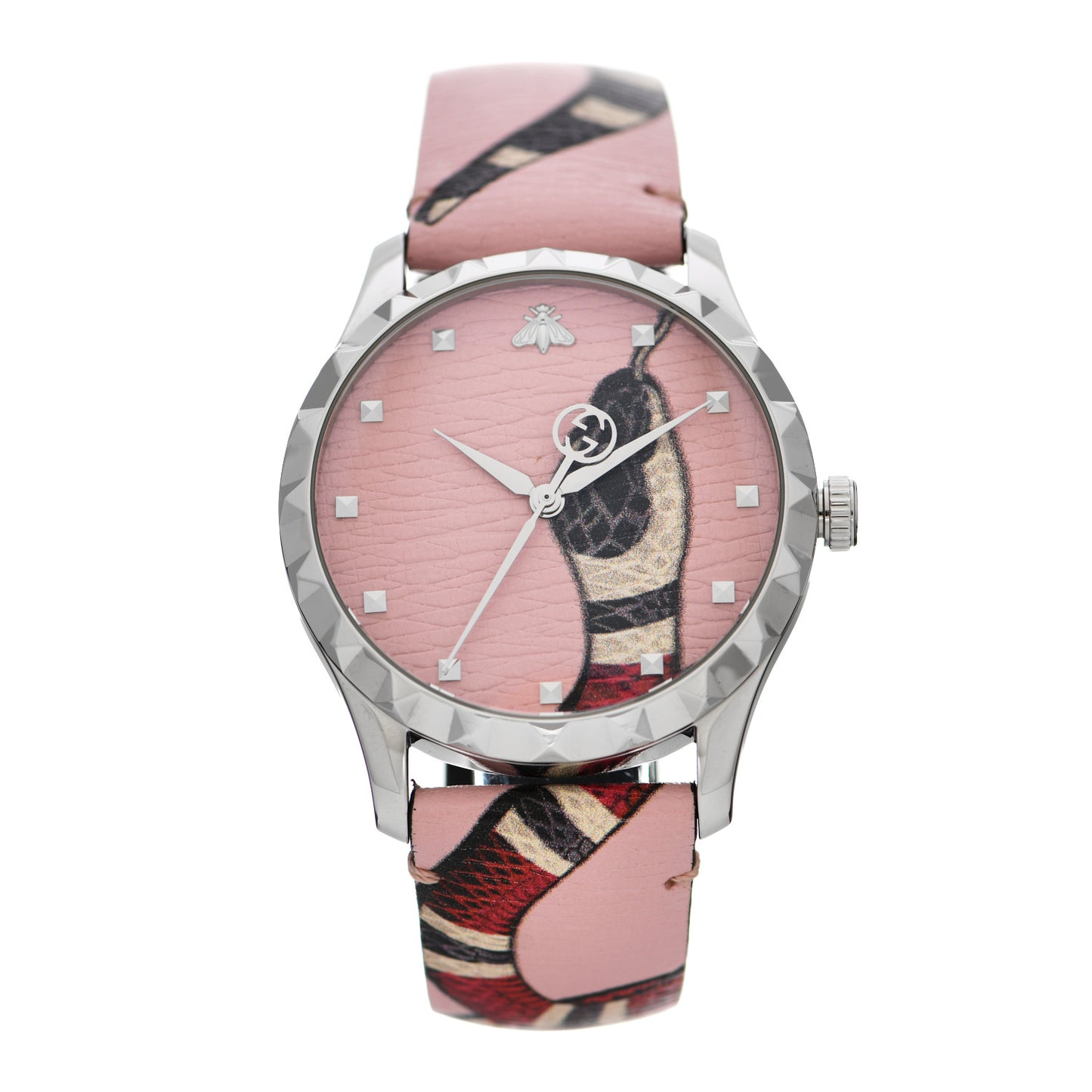 Stainless Steel Calfskin 38mm Le Marche Des Merveilles Snake Quartz Watch Pink