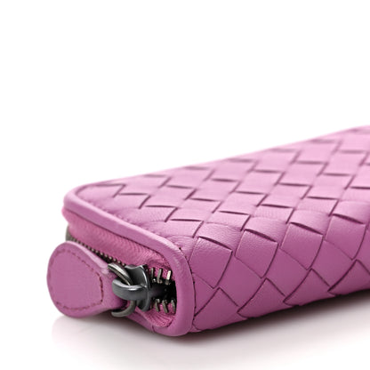Bottega Veneta Nappa Intrecciato Zip Around Card Holder Ametista 7 of 8