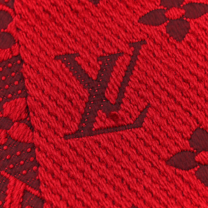 Louis Vuitton Wool Silk Logomania Scarf Rubis 4 of 6