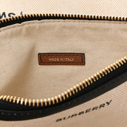 Burberry Cotton Canvas Calfskin Large Soft Belted Tote Bag Natural 9 of 17
