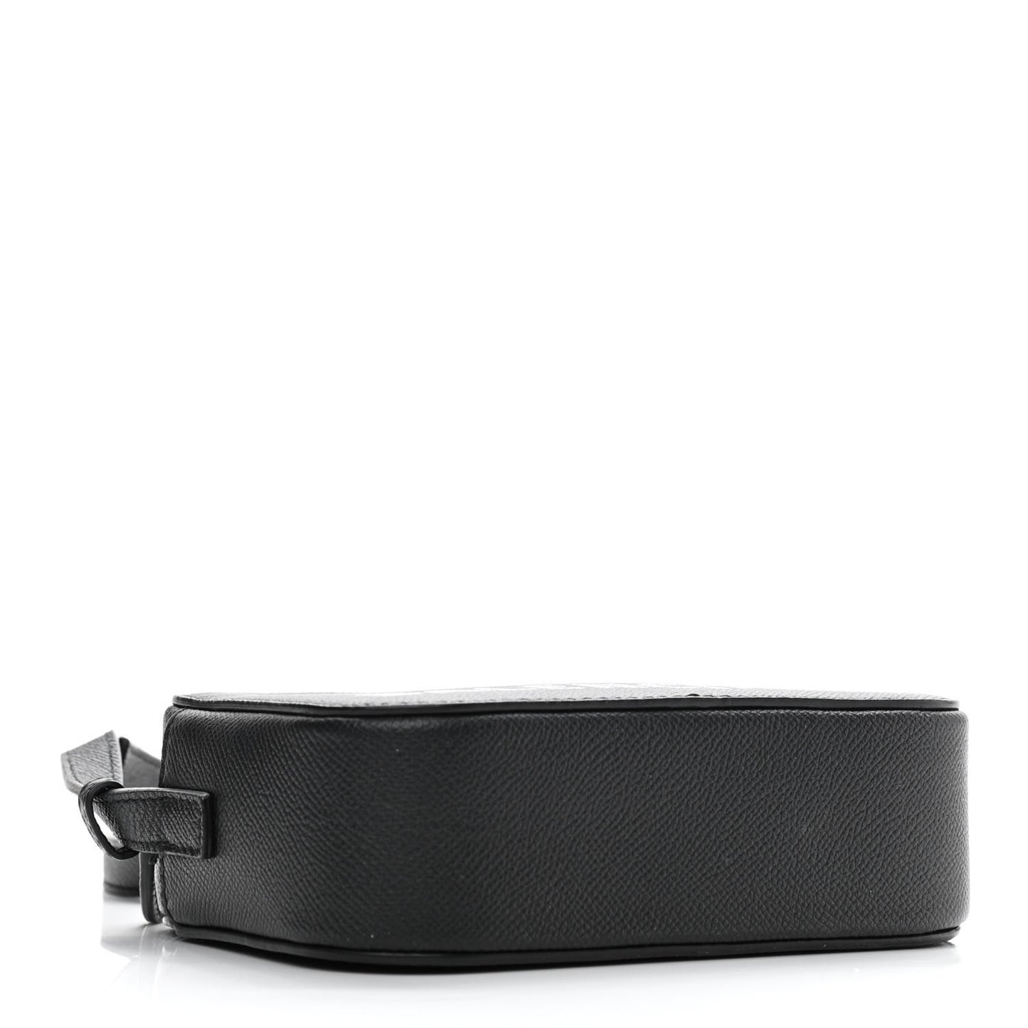 Signature Grained Calfskin Logo XS Ville Camera Bag Black White