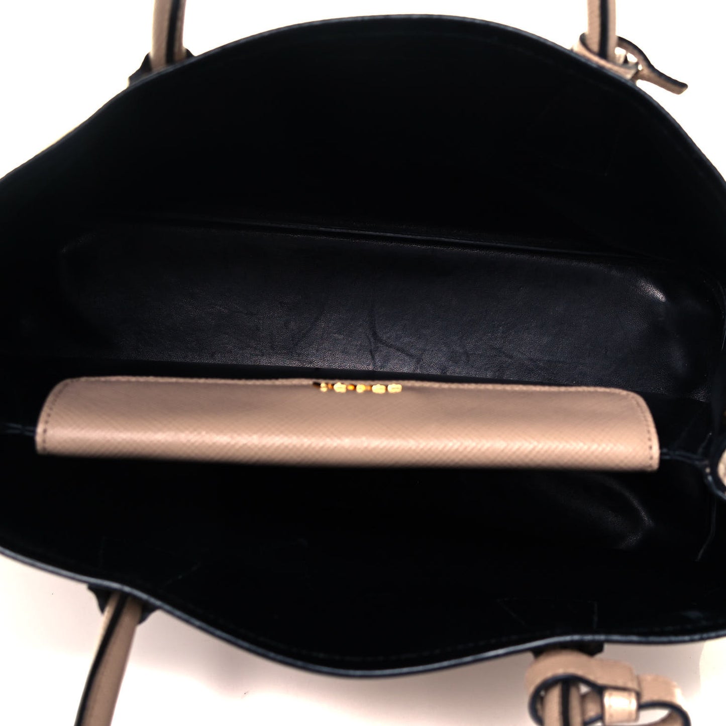 Saffiano Cuir Small Double Bag Cammeo Black