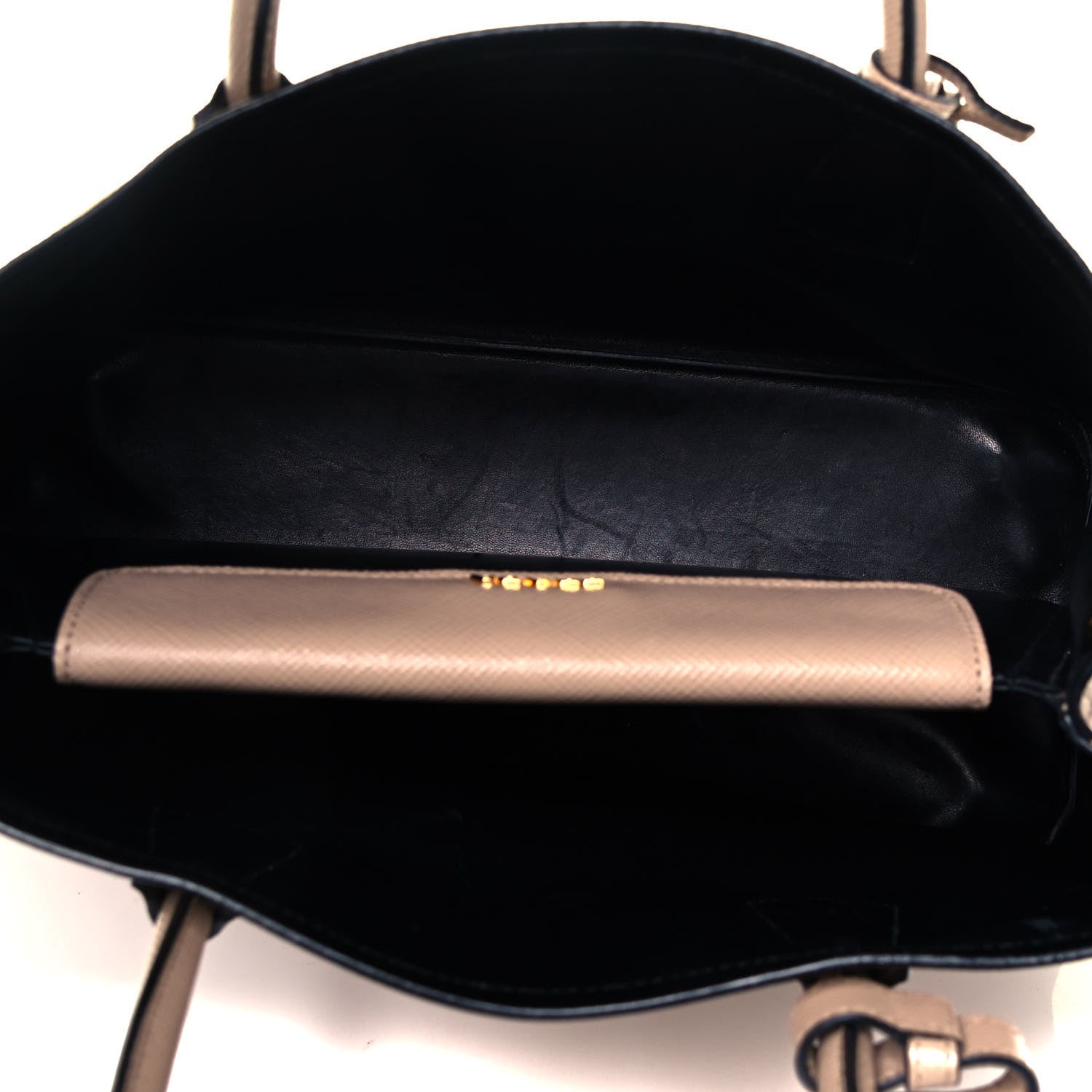Prada Saffiano Cuir Small Double Bag Cammeo Black 4 of 8