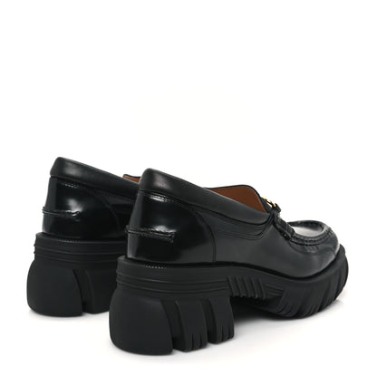 Gucci Magnum Calfskin Nappa Samoa Womens Horsebit Platform Chunky Lug Sole 40mm Loafers 41 Black 5 of 11