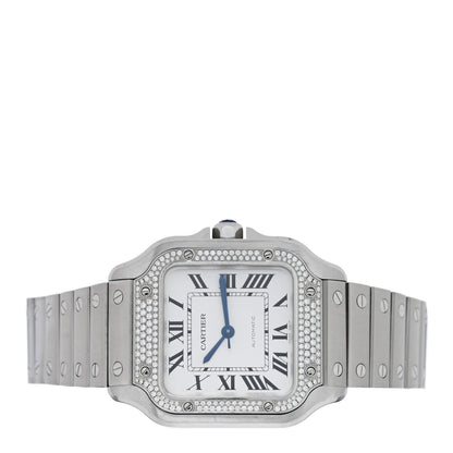 Cartier Stainless Steel Diamond Bezel 35mm Santos de Cartier Automatic Watch 2 of 5