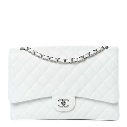 Chanel Caviar Quilted Maxi Single Flap White 1 of 19