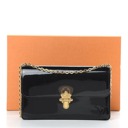 Louis Vuitton Patent Calfskin Monogram Cherrywood Chain Wallet Black 11 of 11