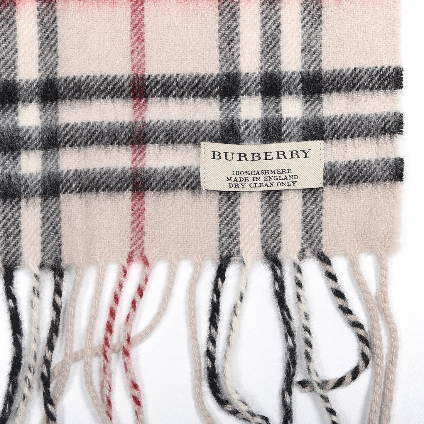 Cashmere Giant Check Skinny Scarf Archive Beige