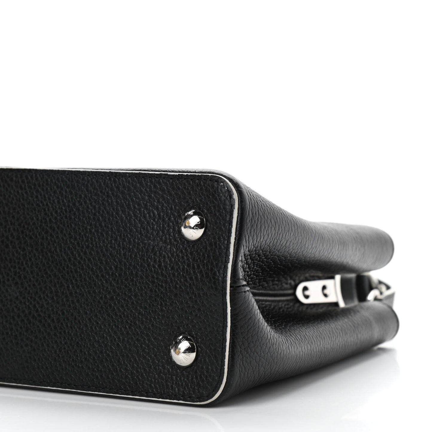Taurillon Stitched Capucines PM Black
