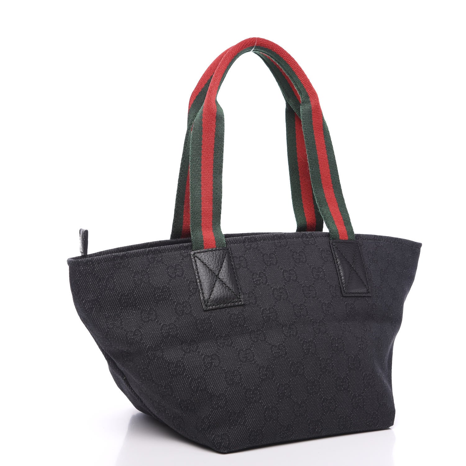 Gucci GG Monogram Mini Web Handle Bucket Tote Black 2 of 8