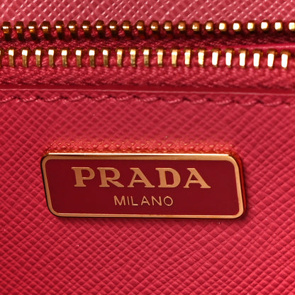 Prada Saffiano Lux Metal Flap Wallet with Strap Peonia Geranio 6 of 10