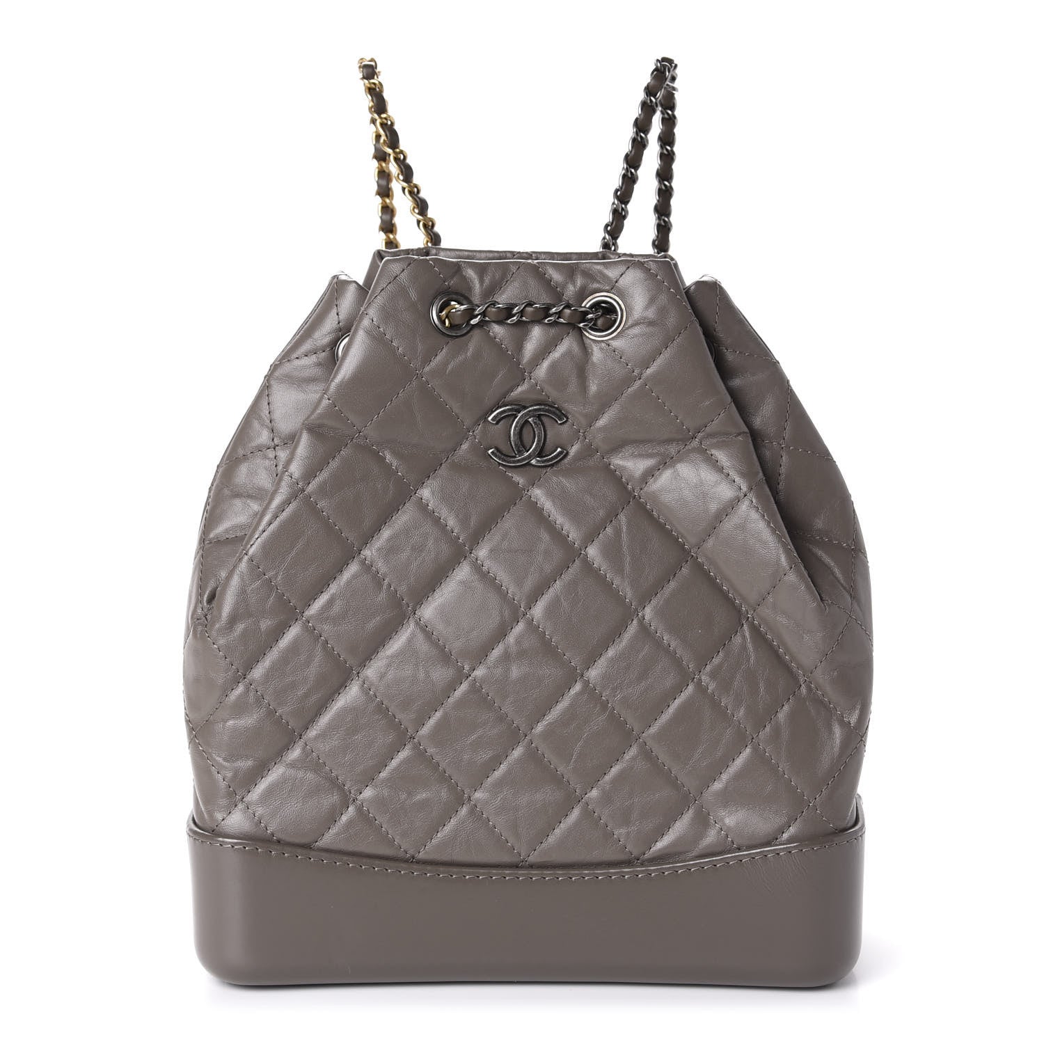 Chanel Aged Calfskin Quilted Small Gabrielle Backpack Grey 1 of 10