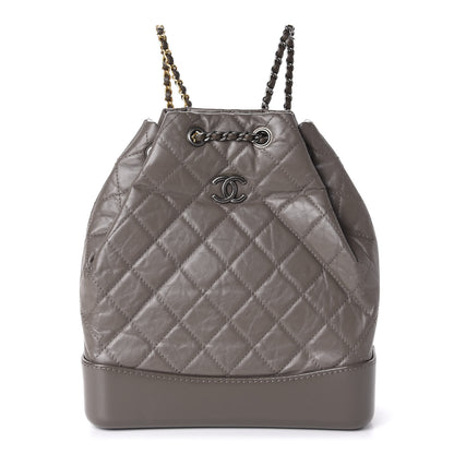 Chanel Aged Calfskin Quilted Small Gabrielle Backpack Grey 1 of 10