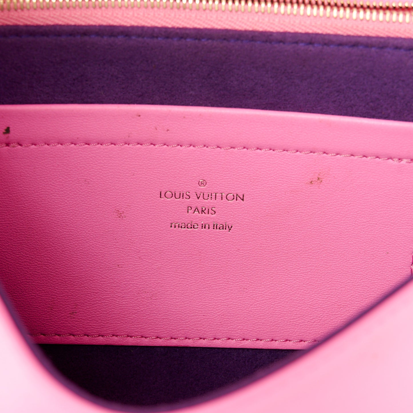 Lambskin Embossed Monogram Vuittamins Pochette Coussin Rose Violet