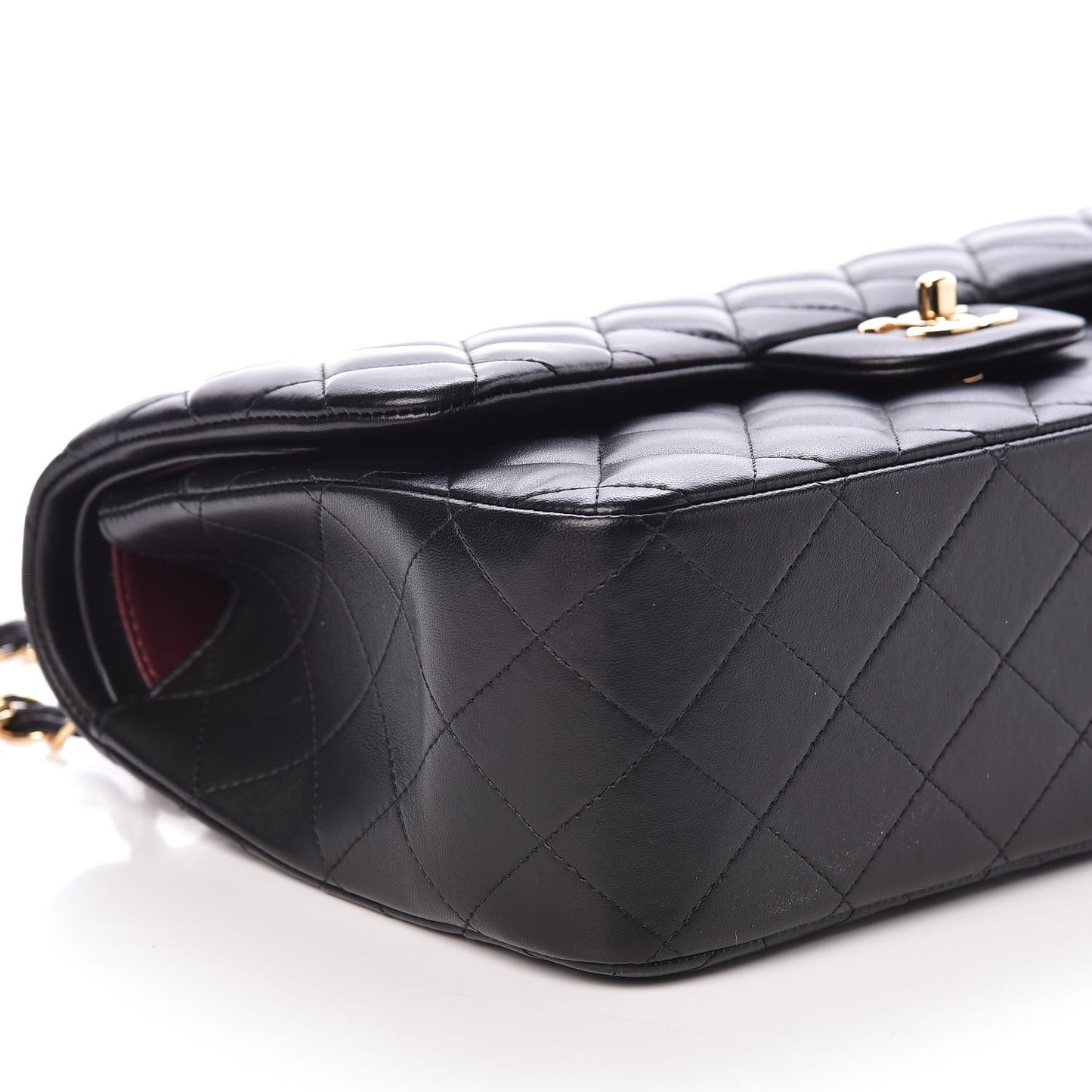 Lambskin Quilted Jumbo Double Flap Black