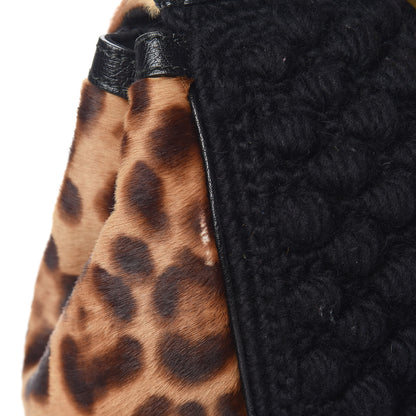 Dolce & Gabbana Calf Hair Leopard Print Knit Miss Sicily Satchel Black Naturale 14 of 20