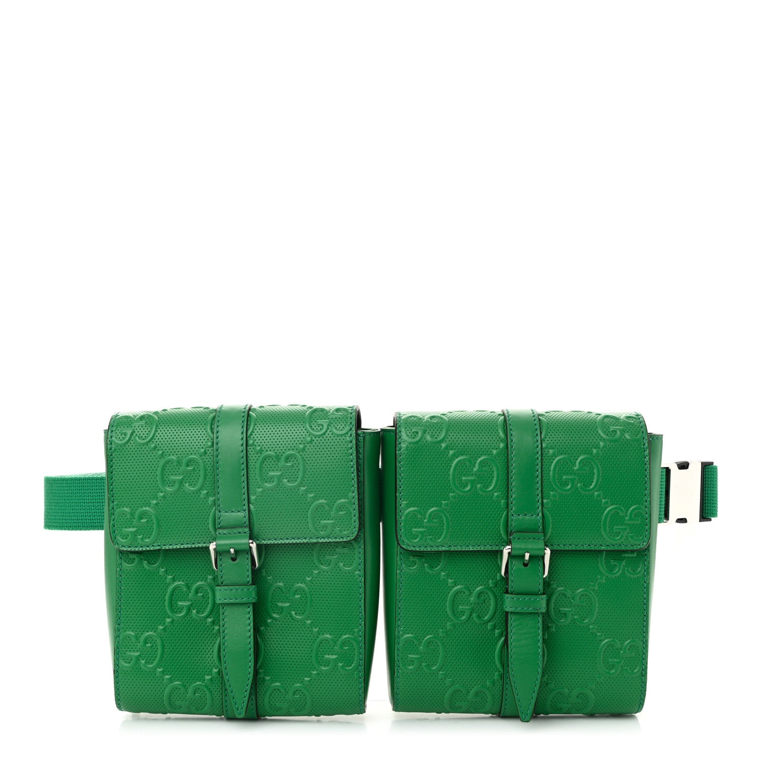 Gucci Calfskin GG Tennis Embossed 2 Detachable Pouch Belt Bag New Shamarock 1 of 11