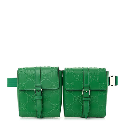 Gucci Calfskin GG Tennis Embossed 2 Detachable Pouch Belt Bag New Shamarock 1 of 11