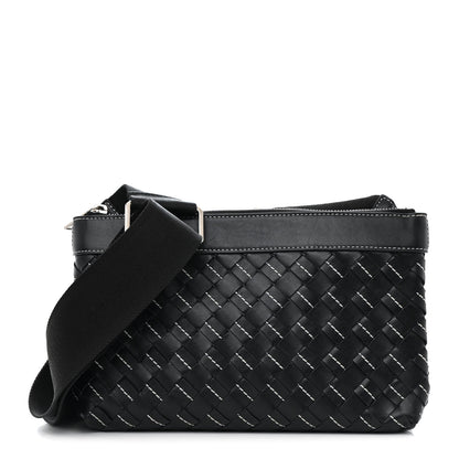 Bottega Veneta Nappa Intrecciato Duo Bag Black Natural 1 of 12