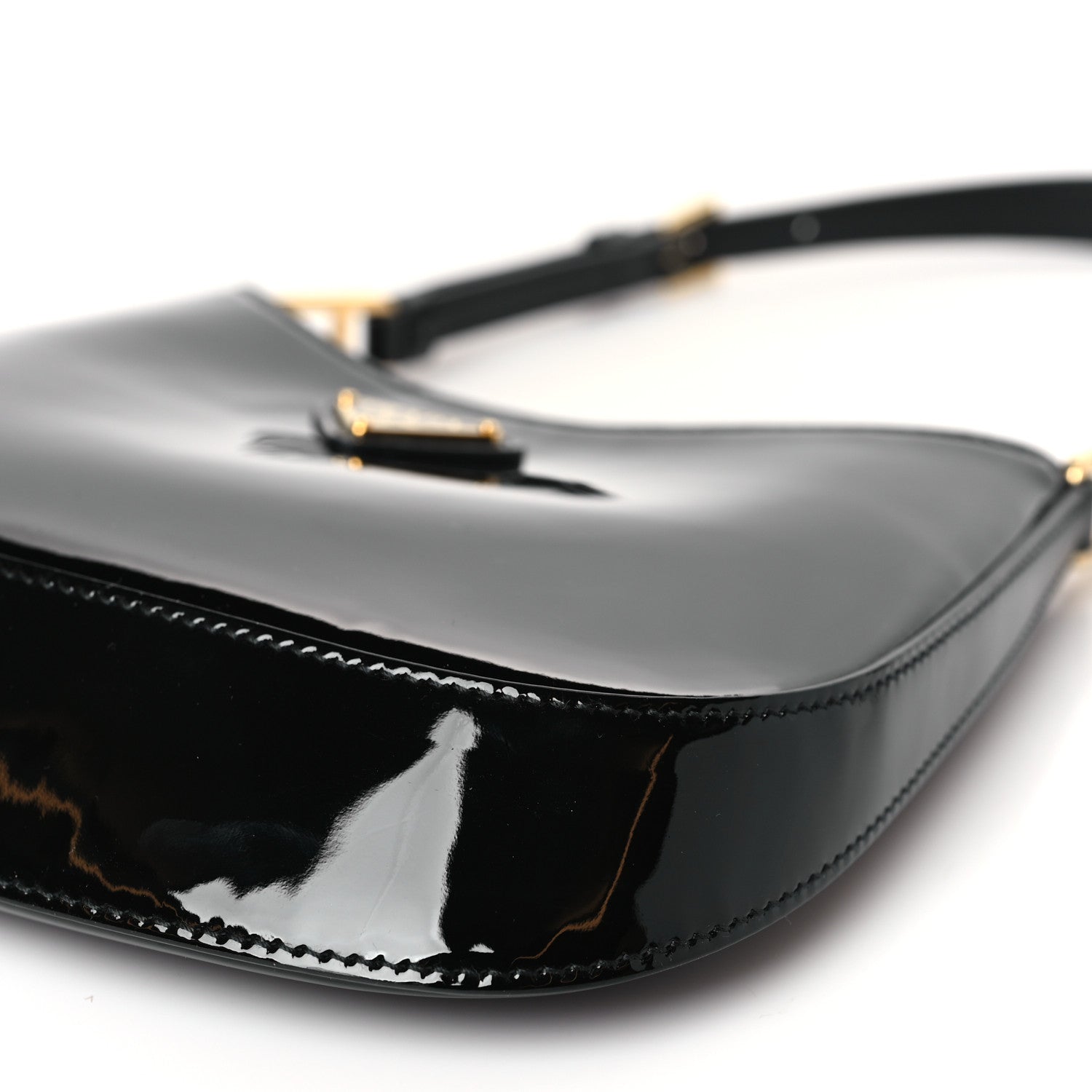 Prada Vernice Cleo Adjustable Strap Shoulder Bag Black 8 of 8