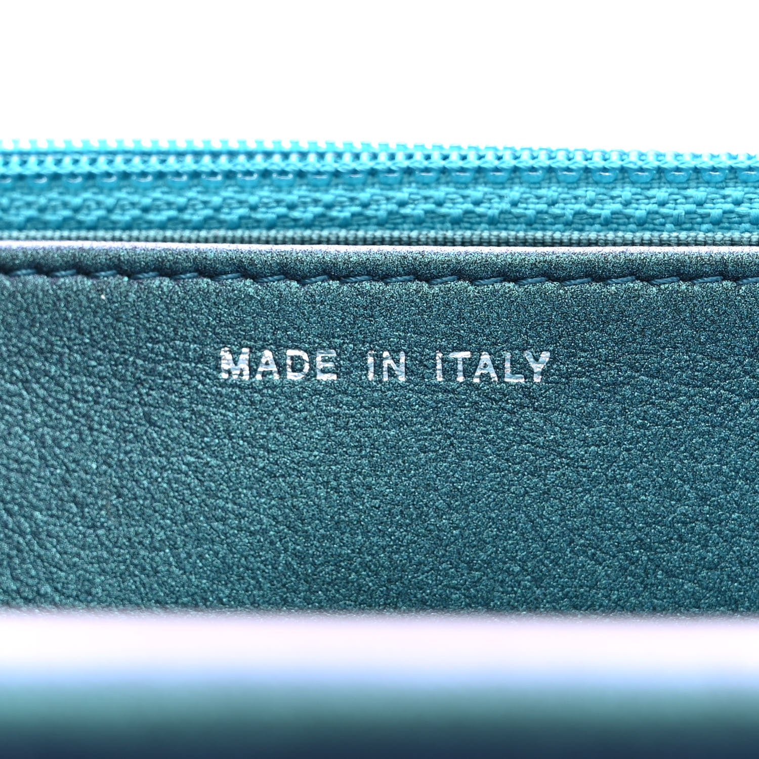 Chanel Iridescent Lambskin Quilted Wallet On Chain WOC Turquoise 7 of 12