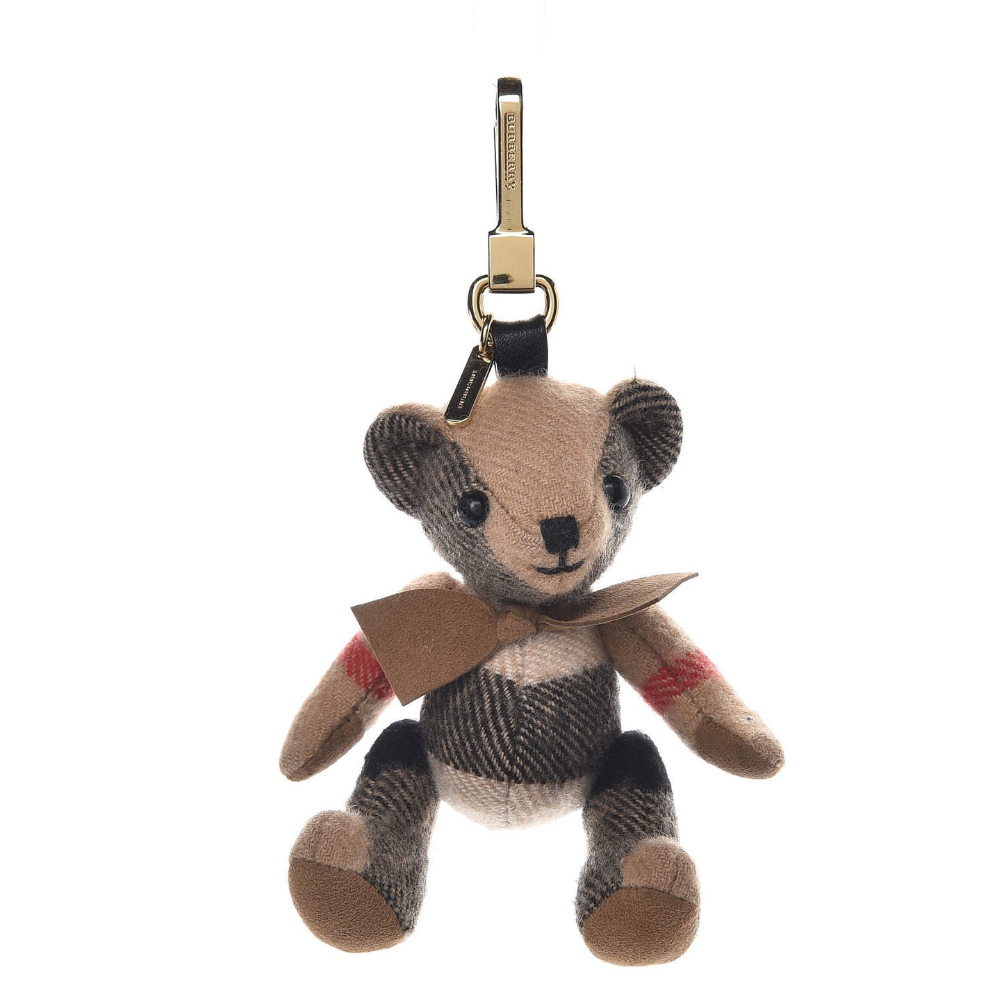 Cashmere House Check Thomas Bear Bag Charm Camel Gold