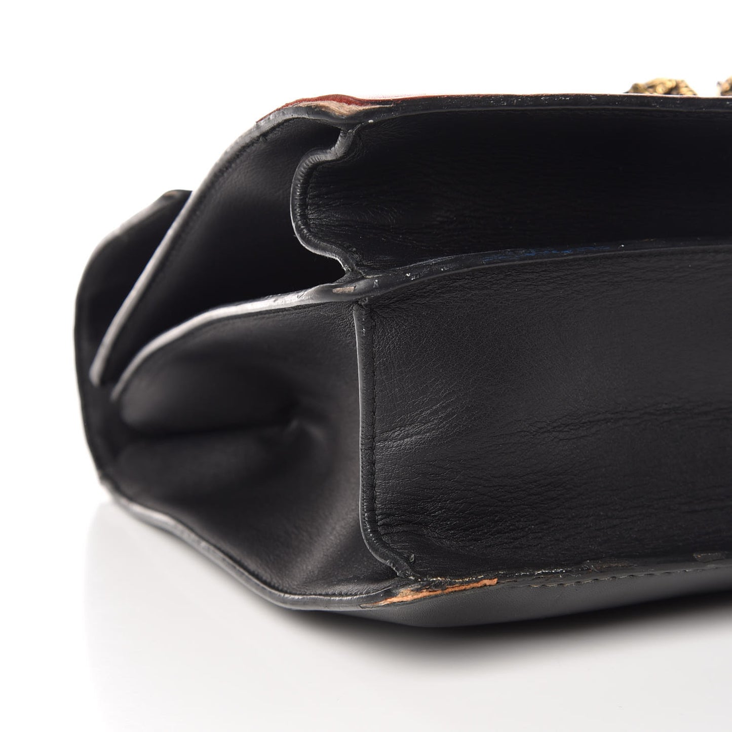 Calfskin Bamboo Web Large Dionysus Top Handle Bag Black Bright Evergreen Hibiscus Red