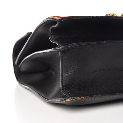 Gucci Calfskin Bamboo Web Large Dionysus Top Handle Bag Black Bright Evergreen Hibiscus Red 23 of 32