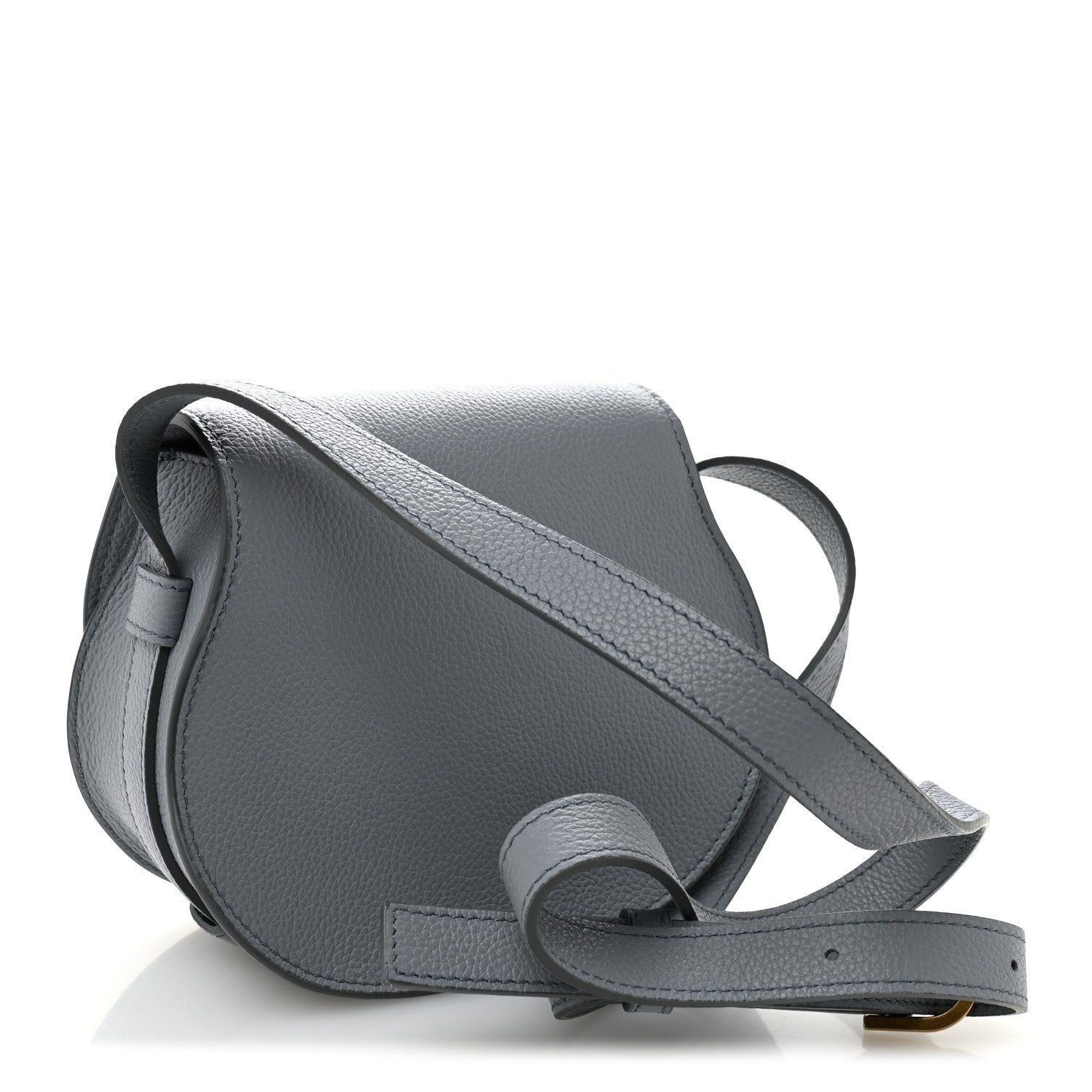 Chloe Calfskin Mini Marcie Round Crossbody Bag Storm Blue 2 of 8