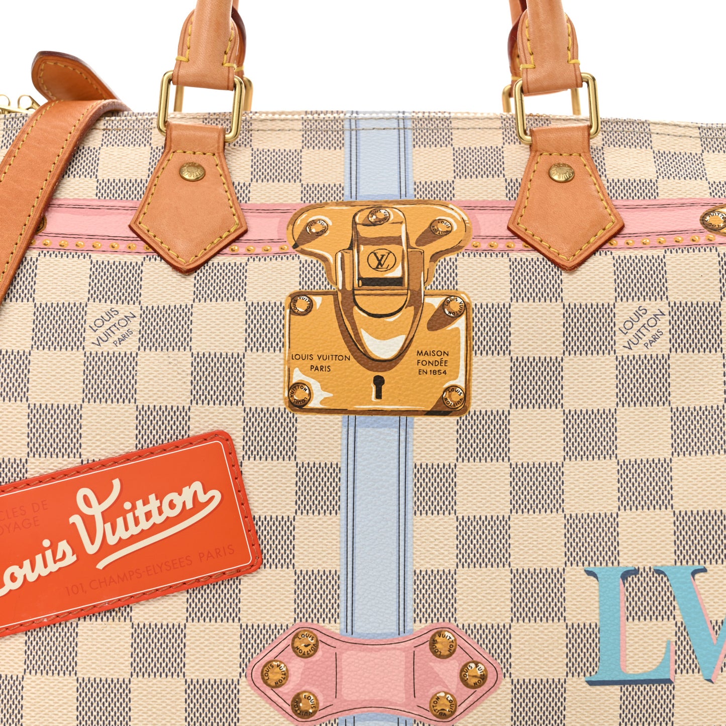 Damier Azur Summer Trunks Speedy Bandouliere 30