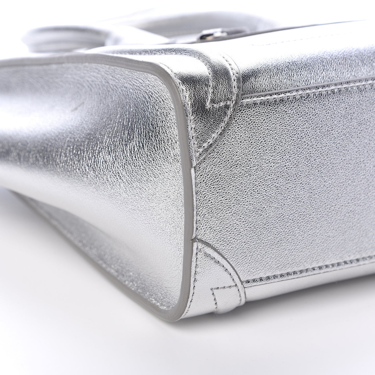 Laminated Lambskin Nano Luggage Silver