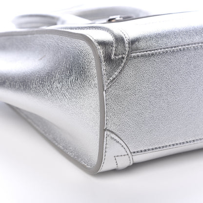 Celine Laminated Lambskin Nano Luggage Silver 10 of 12
