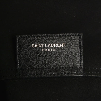 Saint Laurent Calfskin Large Fringe Shopping Tote Black 6 of 7