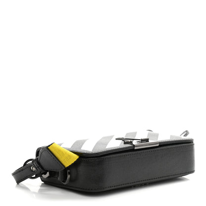 Off-White Saffiano Striped Mini Diag Binder Clip Bag Black White Yellow 4 of 12