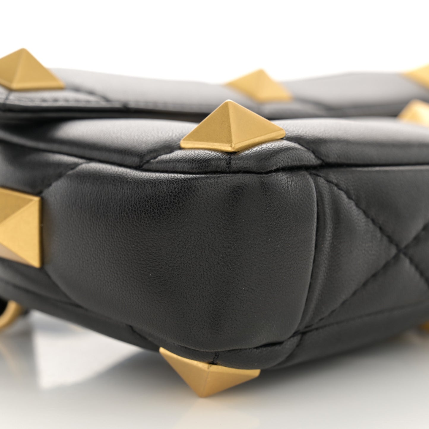 Nappa Roman Stud Crossbody Black