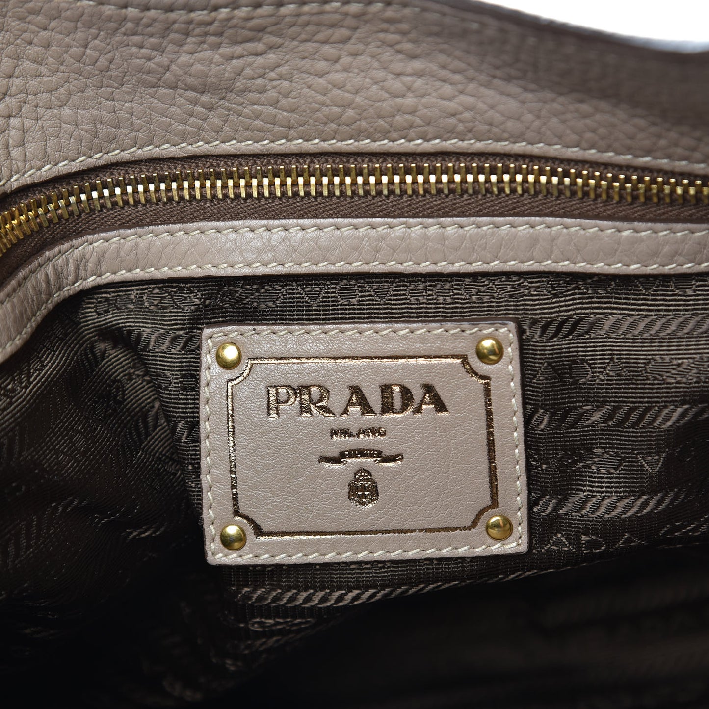 Vitello Daino Pushlock Tote Visone