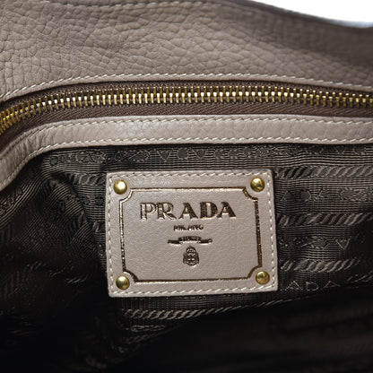 Prada Vitello Daino Pushlock Tote Visone 6 of 13
