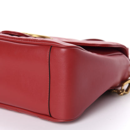 Gucci Calfskin Matelasse Small GG Marmont Top Handle Shoulder Bag Hibiscus Red 8 of 11