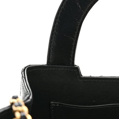 Chanel Shiny Aged Calfskin Quilted Nano Kelly Shopper Black 11 of 12