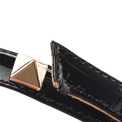 Valentino Garavani Patent Rockstud Ankle Strap 65mm Pumps 37 Purple Black 10 of 10