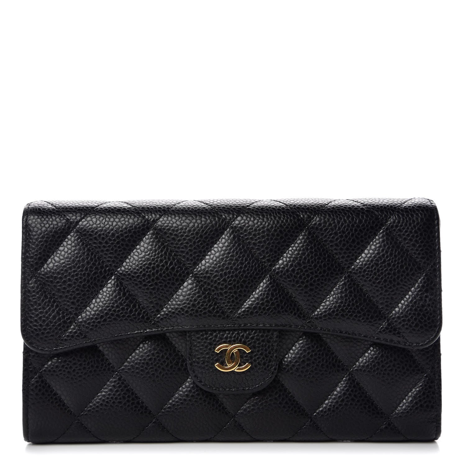 Chanel Caviar Quilted Long Flap Wallet Black 1 of 13