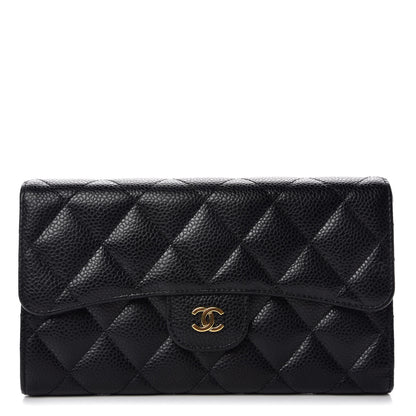 Chanel Caviar Quilted Long Flap Wallet Black 1 of 13