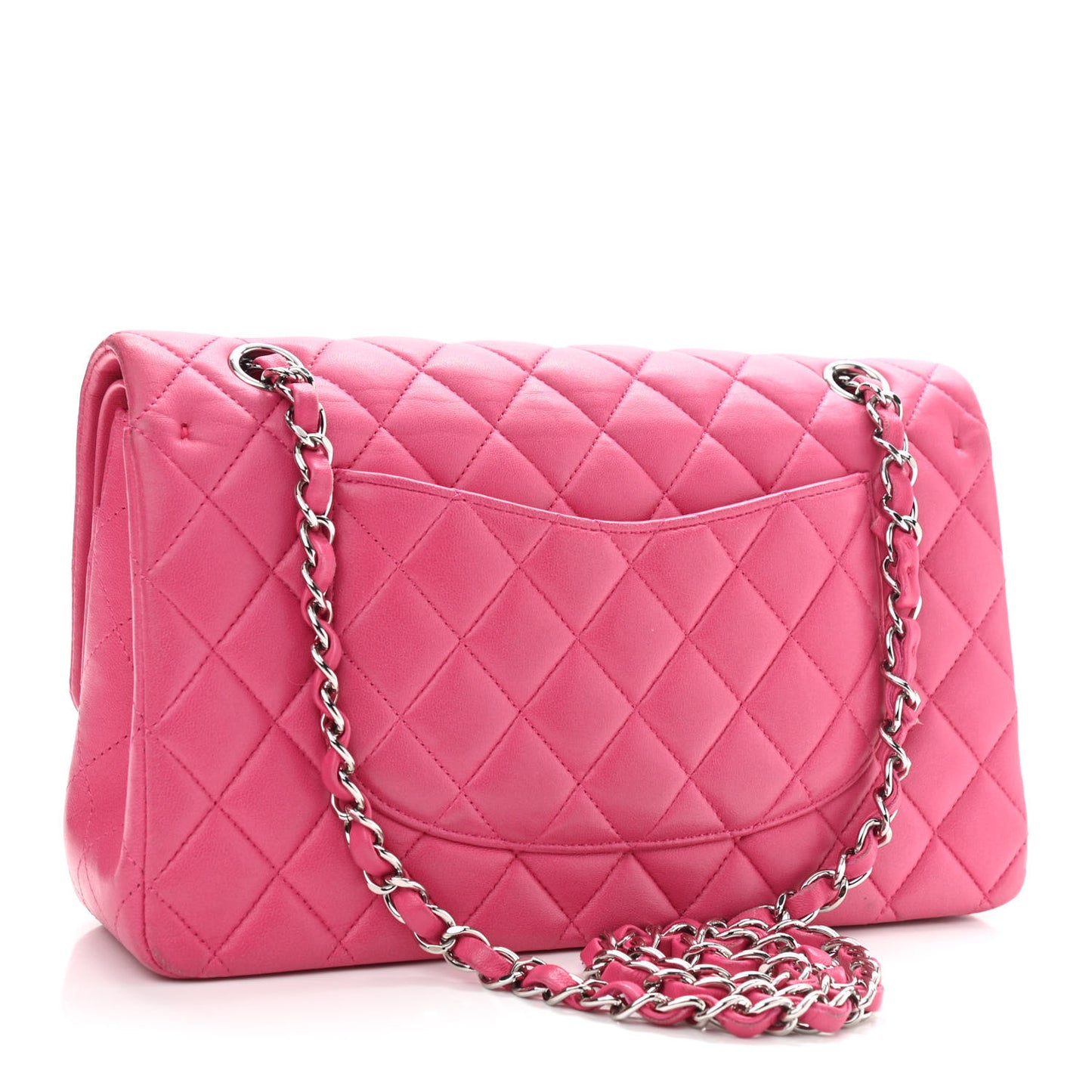 Lambskin Quilted Medium Double Flap Pink
