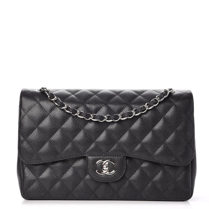 Chanel Caviar Quilted Jumbo Double Flap Black 1 of 8